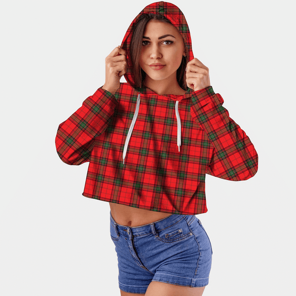 Seton Modern Tartan Crop Top Hoodie