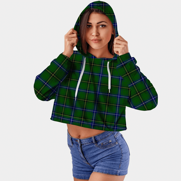 Henderson Modern Tartan Crop Top Hoodie