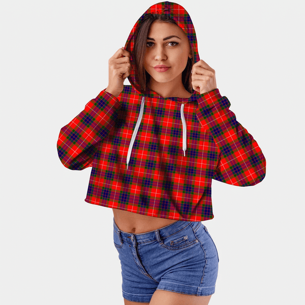 Fraser Modern Tartan Crop Top Hoodie