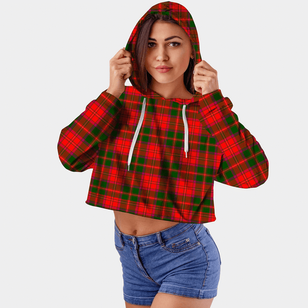 Crief District Tartan Crop Top Hoodie