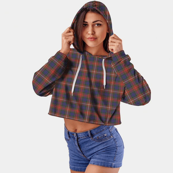 Fraser Hunting Modern Tartan Crop Top Hoodie