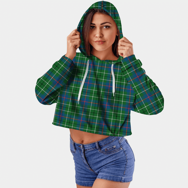 Duncan Ancient Tartan Crop Top Hoodie