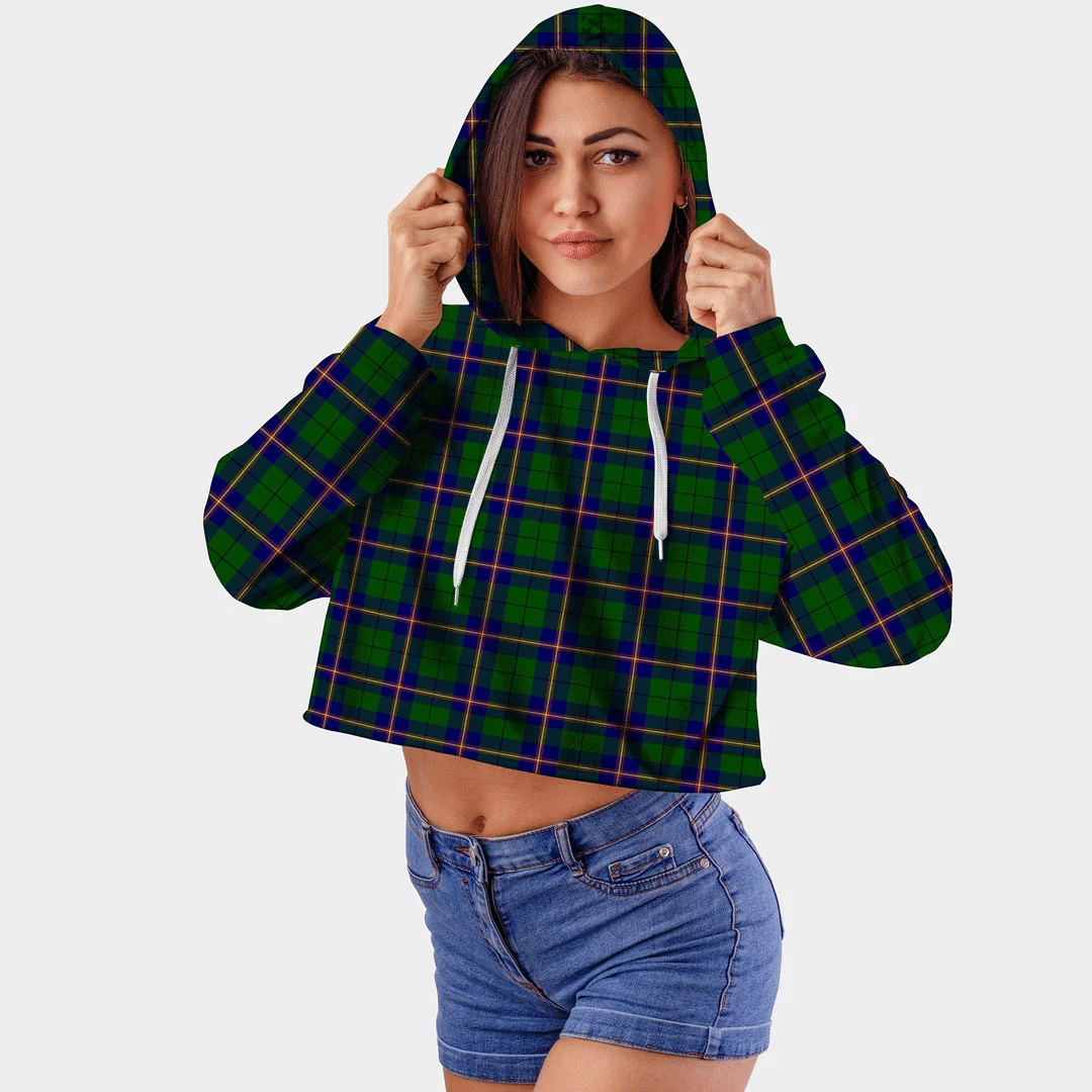 Carmichael Modern Tartan Crop Top Hoodie