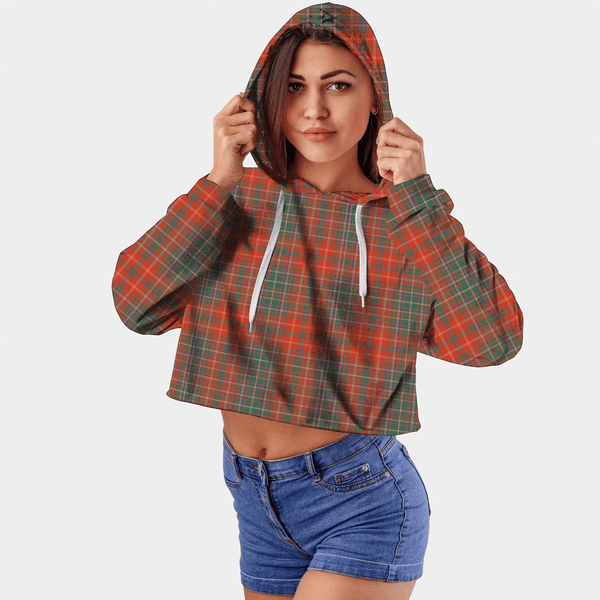 MacDougall Ancient Tartan Crop Top Hoodie