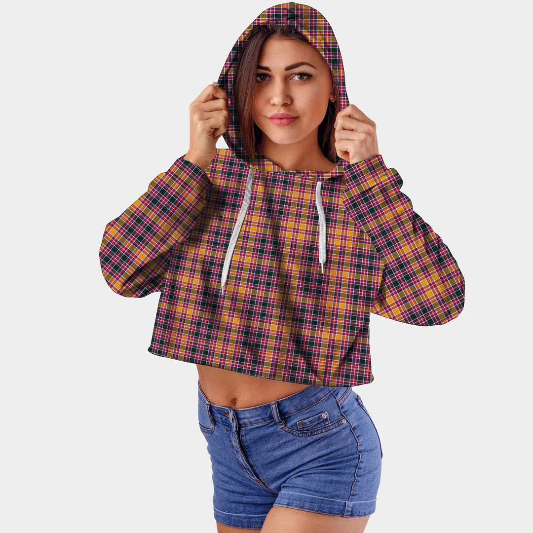 Jacobite Tartan Crop Top Hoodie