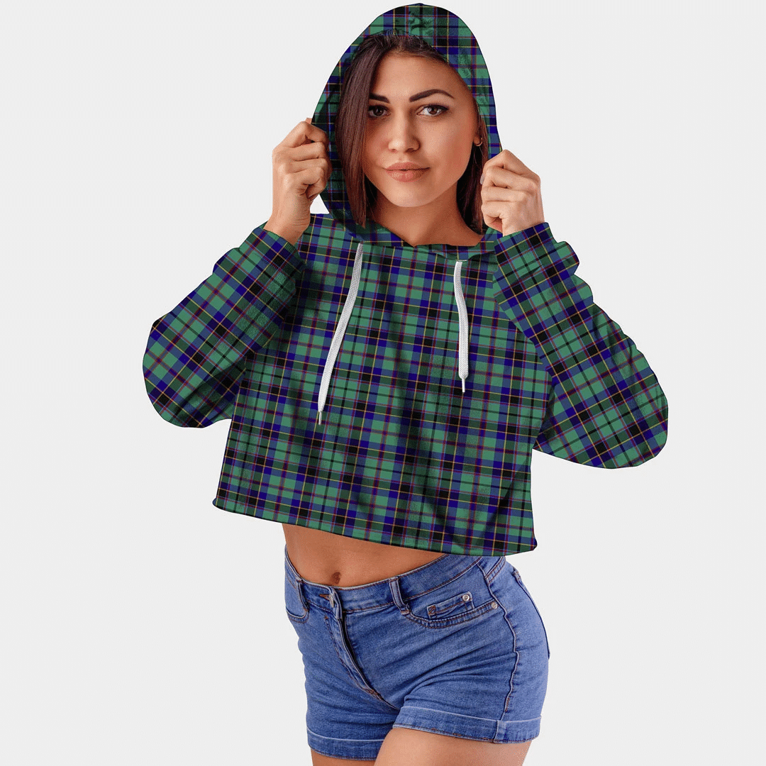 Stevenson Tartan Crop Top Hoodie