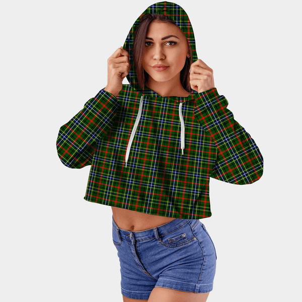 Bisset Tartan Crop Top Hoodie