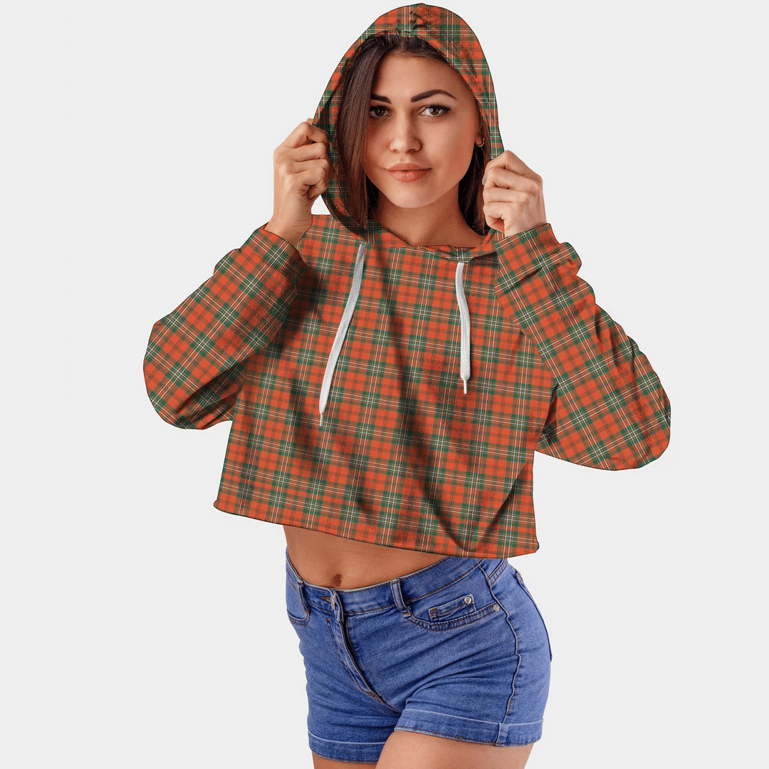 Scott Ancient Tartan Crop Top Hoodie