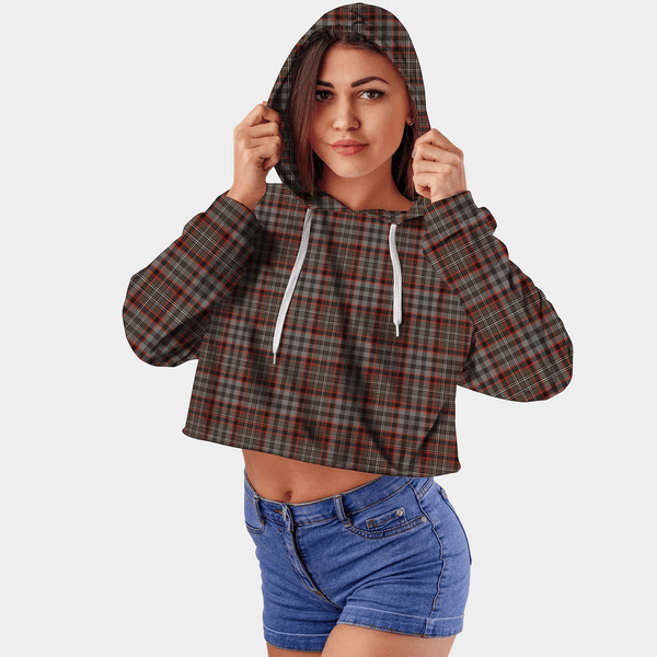 Nicolson Hunting Weathered Tartan Crop Top Hoodie