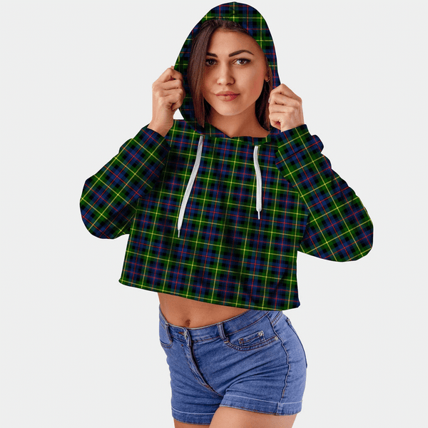 Farquharson Modern Tartan Crop Top Hoodie