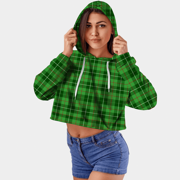 Galloway District Tartan Crop Top Hoodie