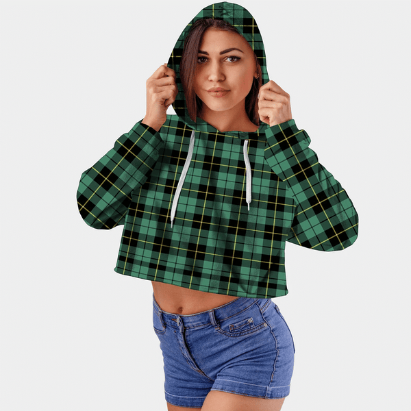 Wallace Hunting Ancient Tartan Crop Top Hoodie