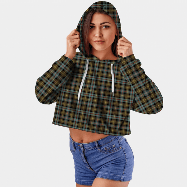 Farquharson Weathered Tartan Crop Top Hoodie