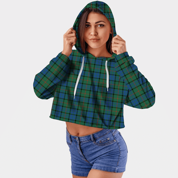 Lauder Tartan Crop Top Hoodie