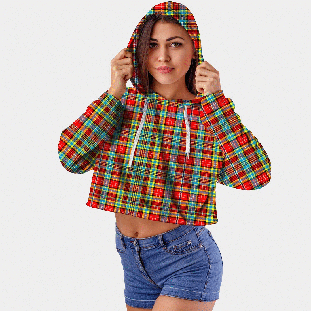 Ogilvie Hunting Ancient Tartan Crop Top Hoodie