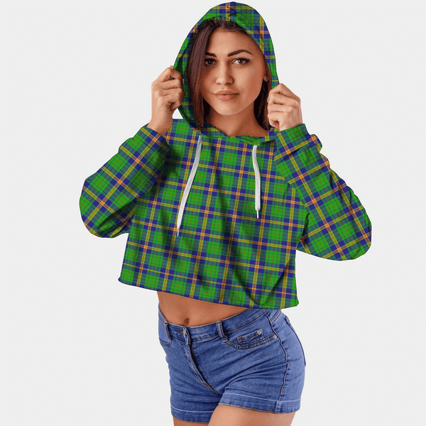 New Mexico Tartan Crop Top Hoodie