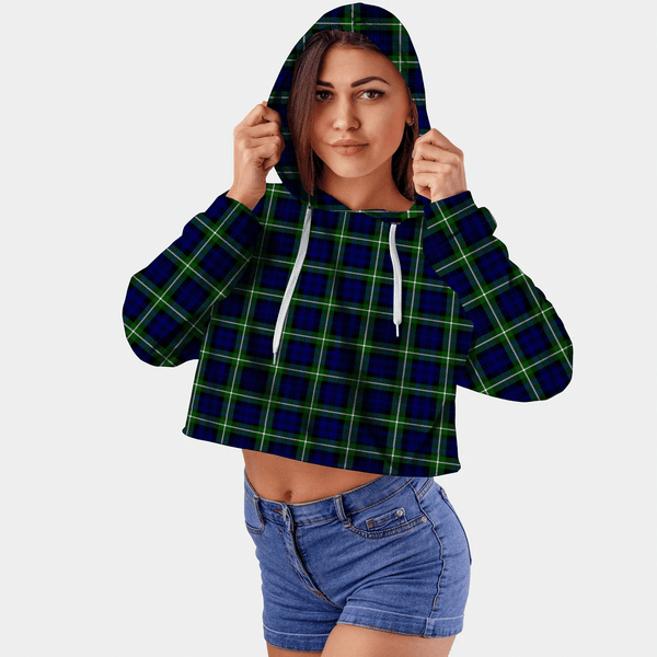 Lamont Modern Tartan Crop Top Hoodie