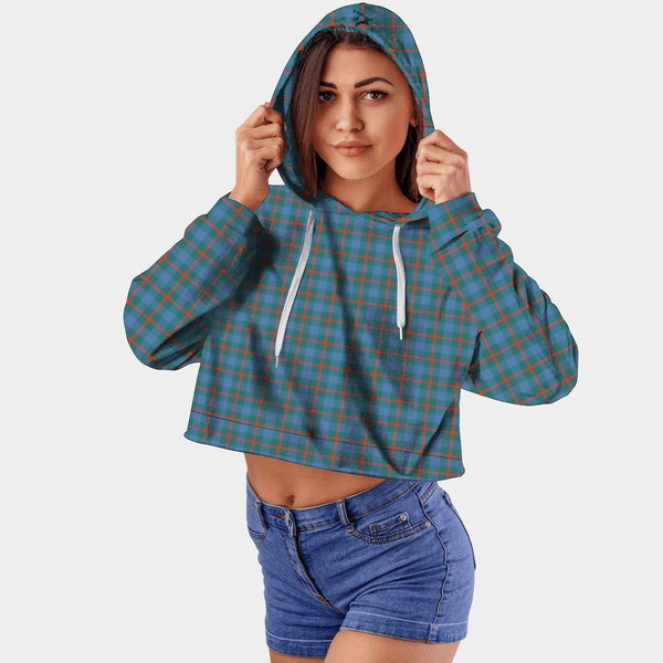 Agnew Ancient Tartan Crop Top Hoodie