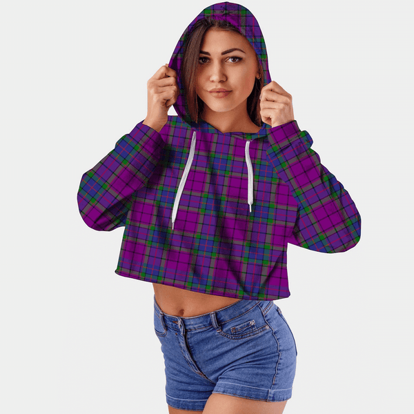 Wardlaw Modern Tartan Crop Top Hoodie