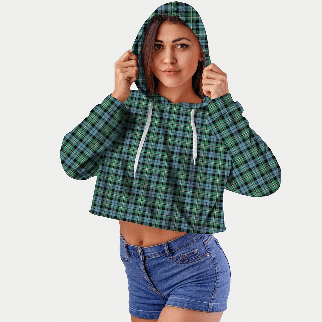 Melville Tartan Crop Top Hoodie