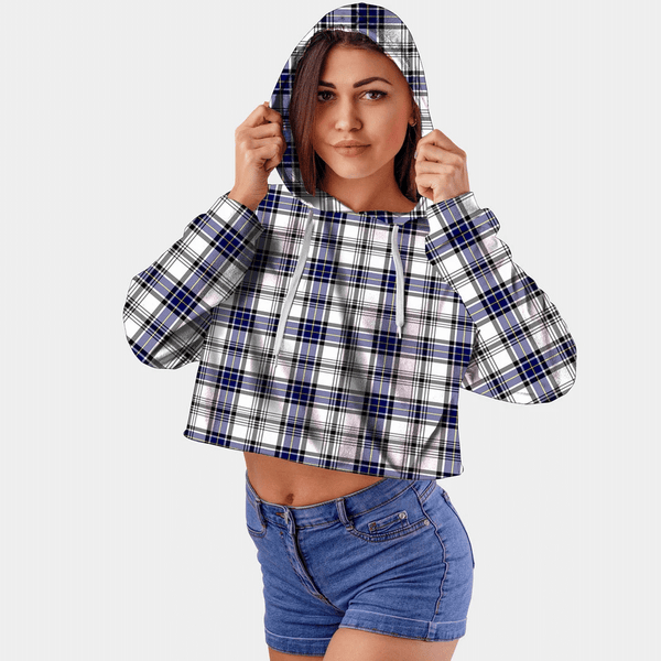 Hannay Modern Tartan Crop Top Hoodie