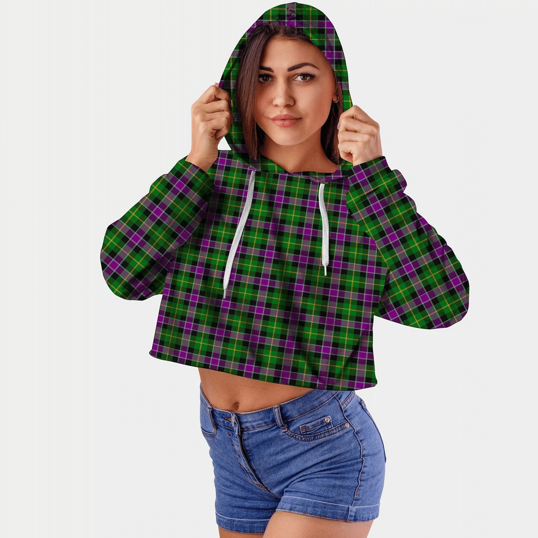 Selkirk Tartan Crop Top Hoodie