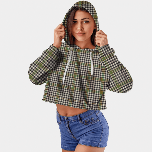 Burns Check Tartan Crop Top Hoodie