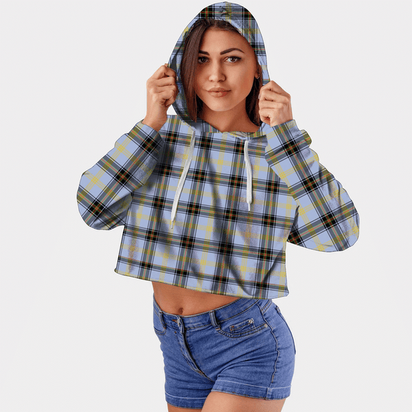 Bell of the Borders Tartan Crop Top Hoodie