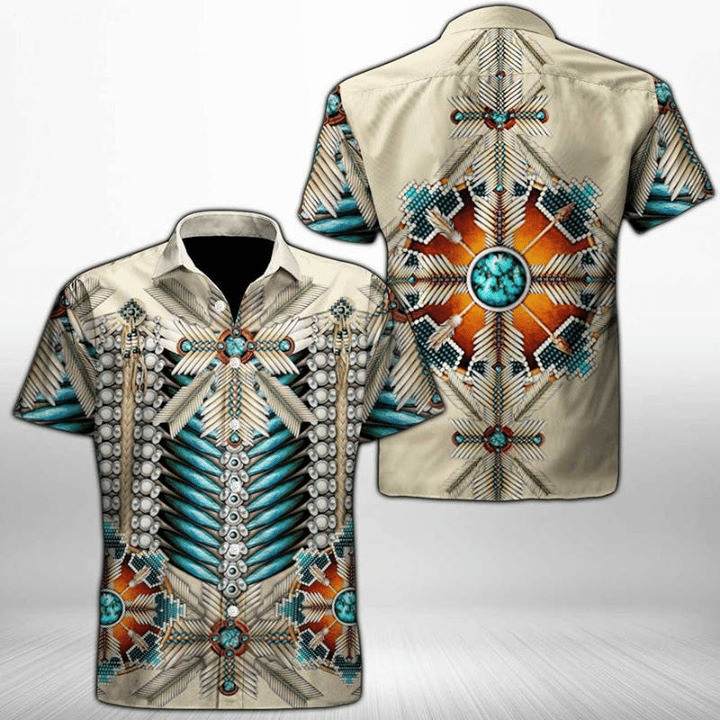 Native American Short Sleeve Hawaiian Shirt | Celticprime.com – celticprime