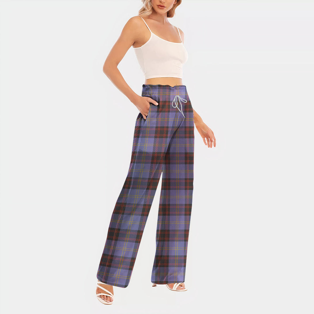 Rutherford Tartan Women's Waist Fungus Edge Wide-leg Pants