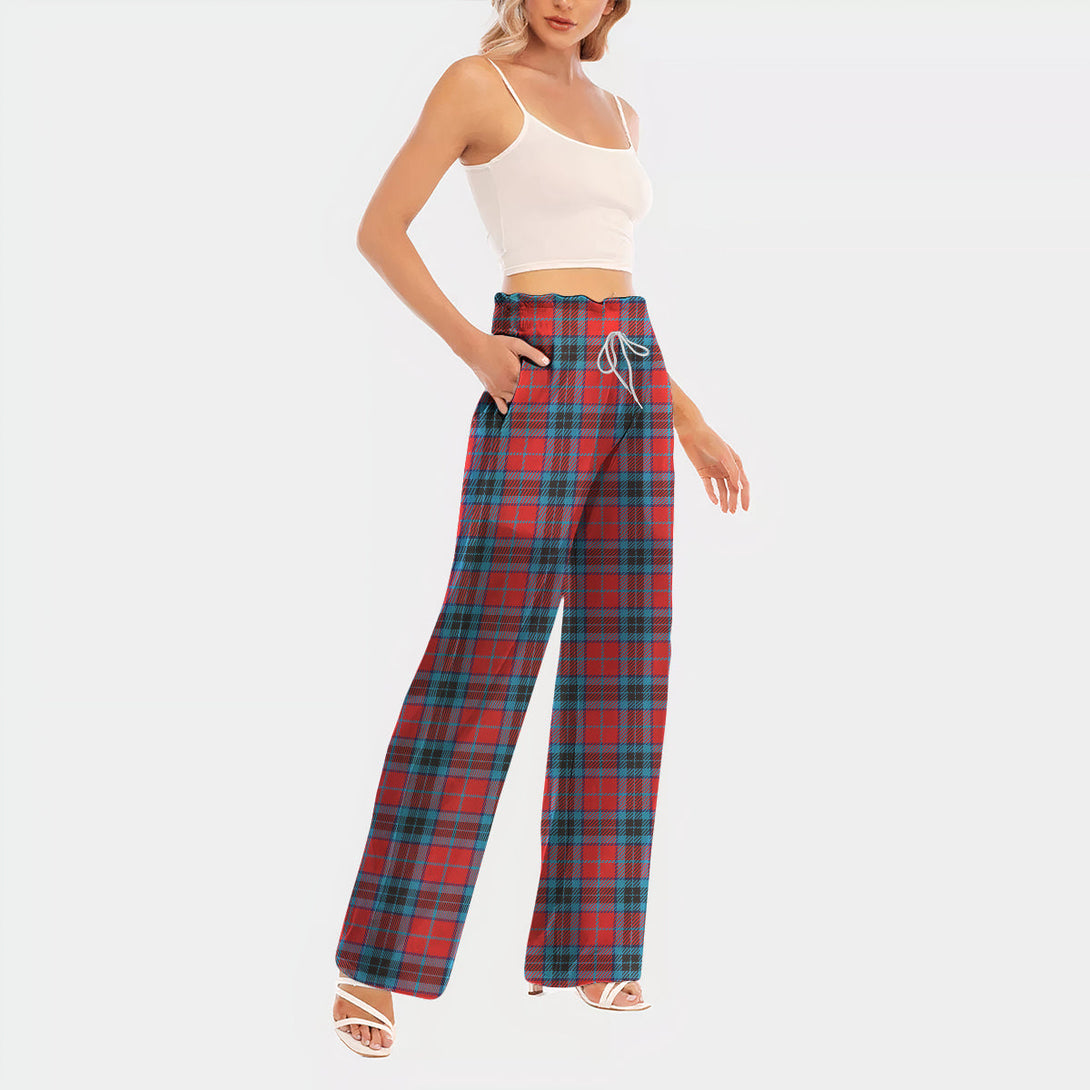 MacTavish Modern Tartan Women's Waist Fungus Edge Wide-leg Pants