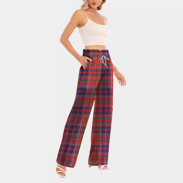 Cameron of Lochiel Modern Tartan Women's Waist Fungus Edge Wide-leg Pants