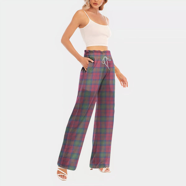 Lindsay Ancient Tartan Women's Waist Fungus Edge Wide-leg Pants