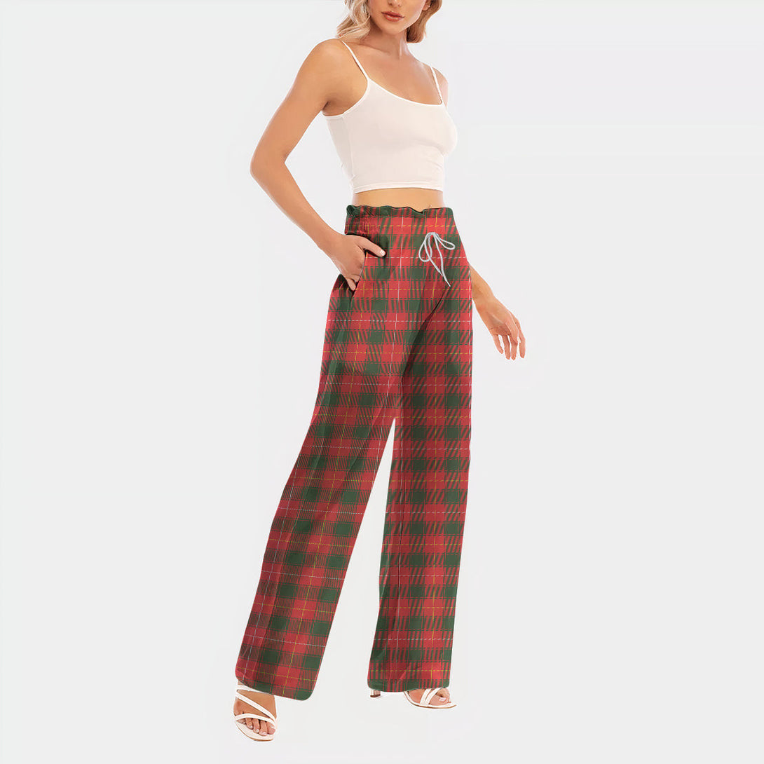 MacPhee Modern Tartan Women's Waist Fungus Edge Wide-leg Pants