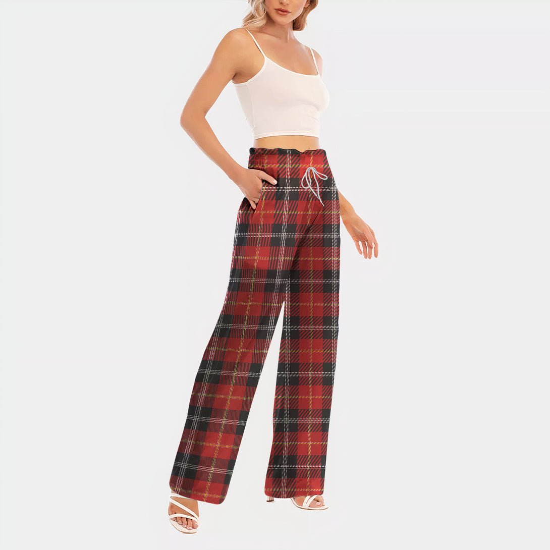 Marjoribanks Tartan Women's Waist Fungus Edge Wide-leg Pants