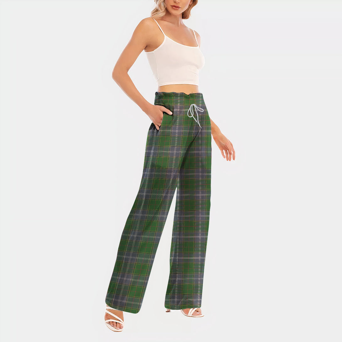 Pringle Tartan Women's Waist Fungus Edge Wide-leg Pants