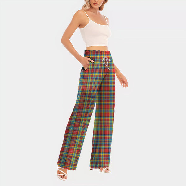 Ogilvie Tartan Women's Waist Fungus Edge Wide-leg Pants