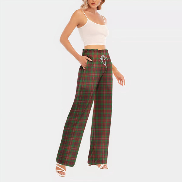 Ainslie Tartan Women's Waist Fungus Edge Wide-leg Pants