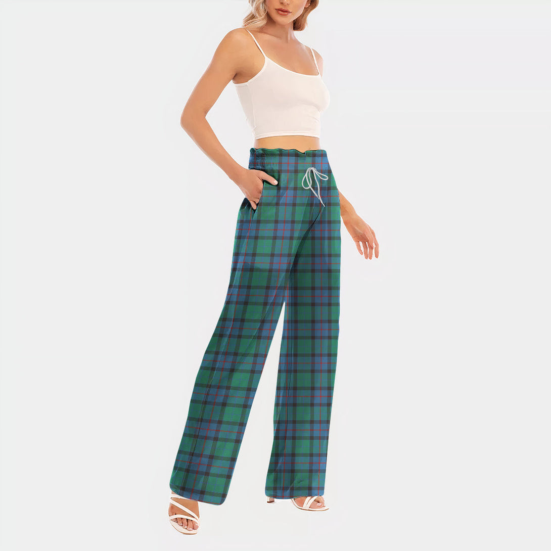 Flower Of Scotland Tartan Women's Waist Fungus Edge Wide-leg Pants