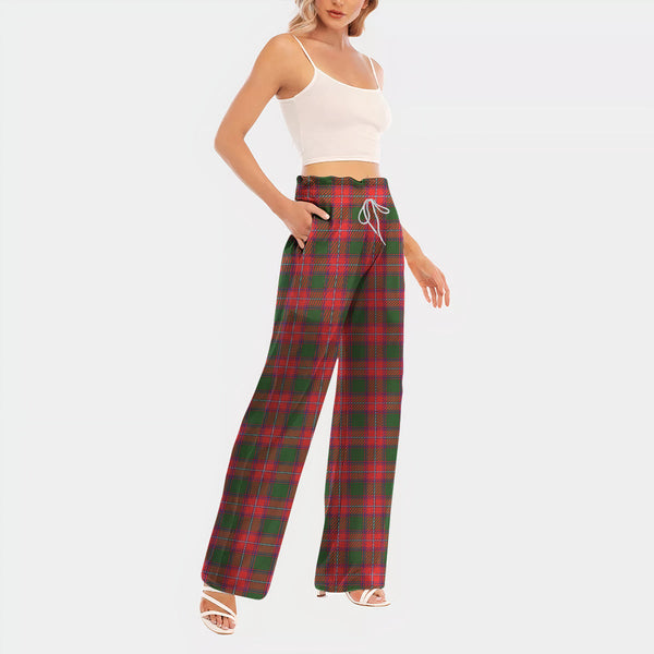 Rattray Modern Tartan Women's Waist Fungus Edge Wide-leg Pants