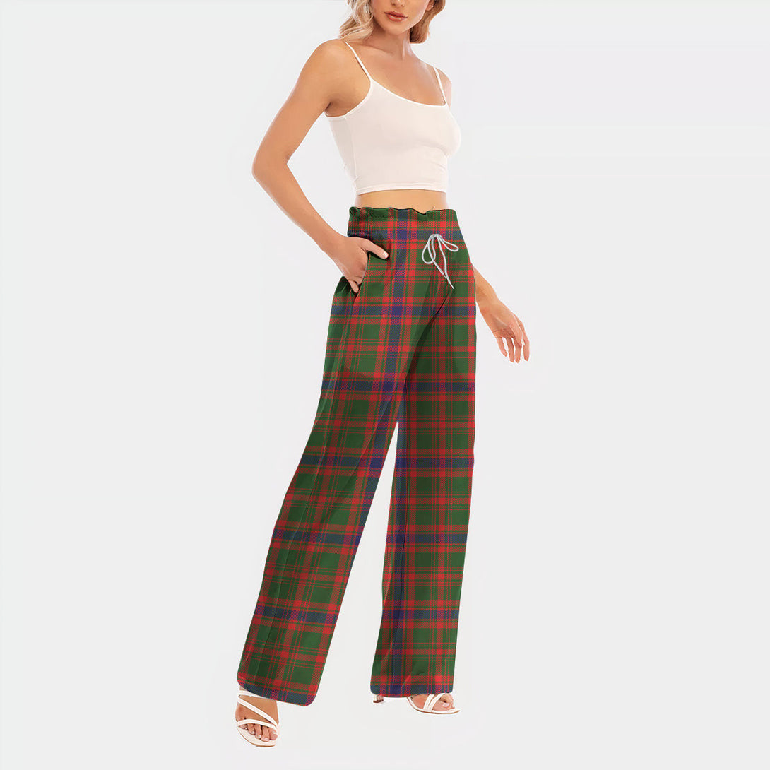 Nithsdale District Tartan Women's Waist Fungus Edge Wide-leg Pants