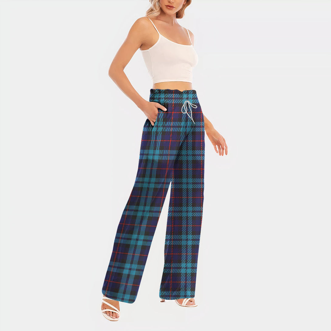 McCorquodale Tartan Women's Waist Fungus Edge Wide-leg Pants