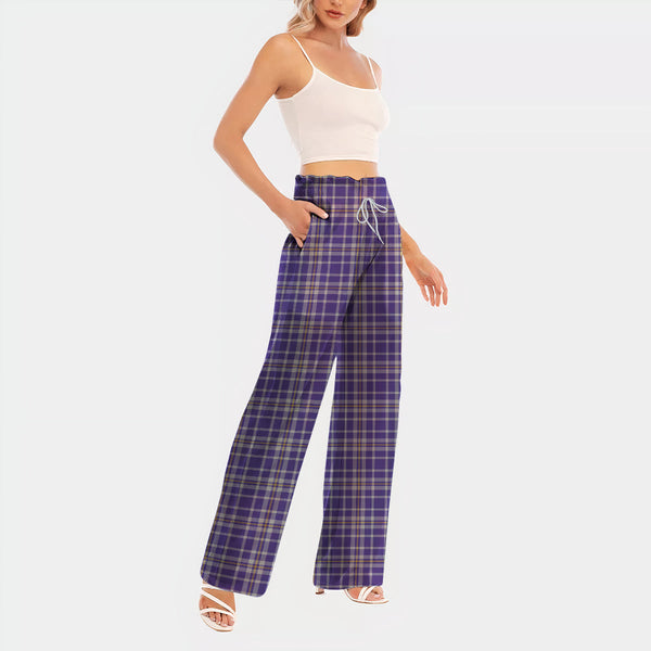 Ochterlony Tartan Women's Waist Fungus Edge Wide-leg Pants