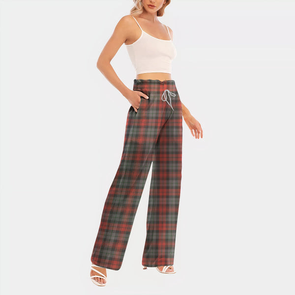 MacLachlan Weathered Tartan Women's Waist Fungus Edge Wide-leg Pants