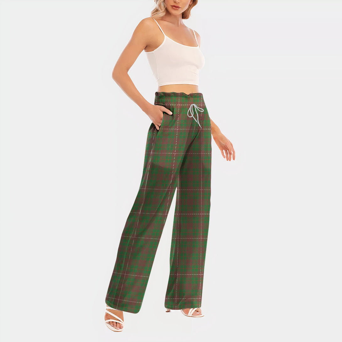 MacKinnon Hunting Modern Tartan Women's Waist Fungus Edge Wide-leg Pants