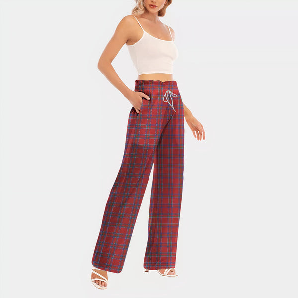 Inverness District Tartan Women's Waist Fungus Edge Wide-leg Pants