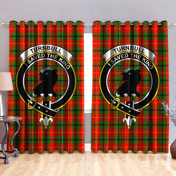 Turnbull Dress Clan Badge Tartan Classic Window Curtain