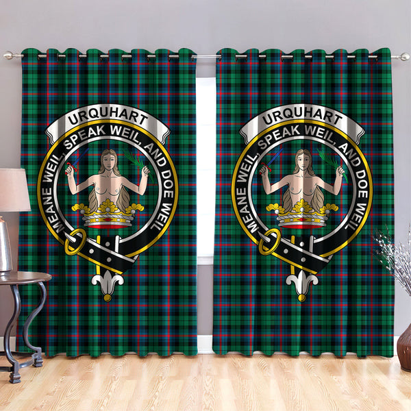 Urquhart Broad Red Ancient Clan Badge Tartan Classic Window Curtain