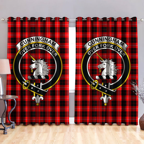 Cunningham Modern Clan Badge Tartan Classic Window Curtain