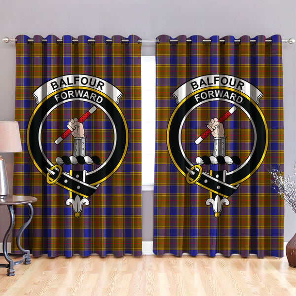 Balfour Modern Clan Badge Tartan Classic Window Curtain